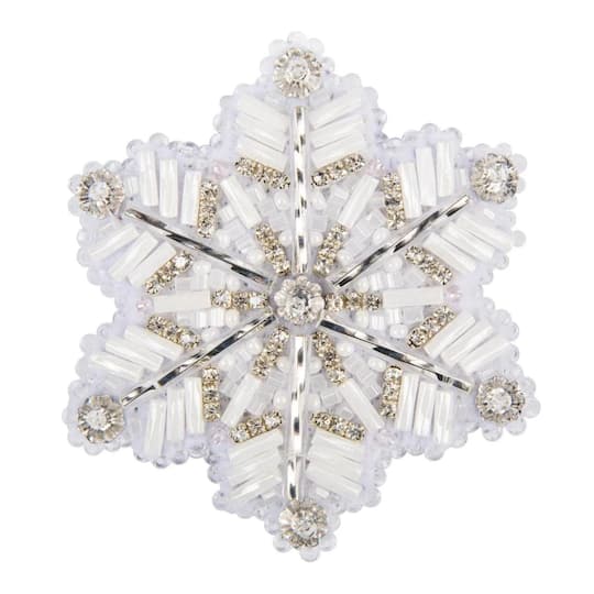 Charivna Mit Snowflake Brooch Crystal Art Beadwork Kit